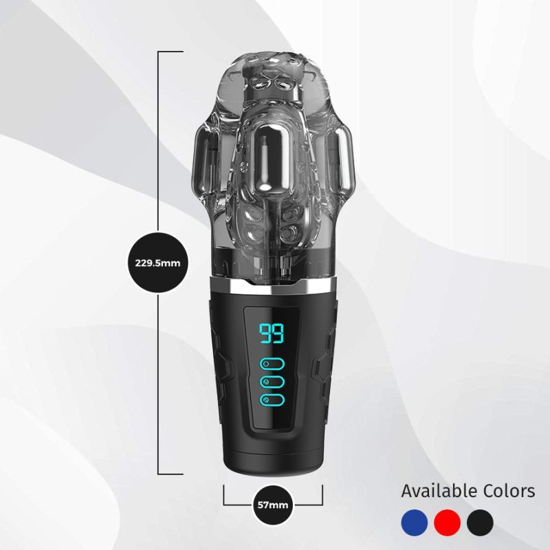 Hypershaker Automatic App Controlled LCD Masturbator Black - Silk and Sin