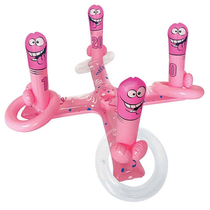 Inflatable Pecker Toss Game - Hens Novelty Game - Silk and Sin