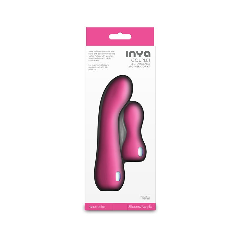 INYA Couplet - Pink - Pink USB Rechargeable Vibrators - Set of 2 Sizes - Silk and Sin