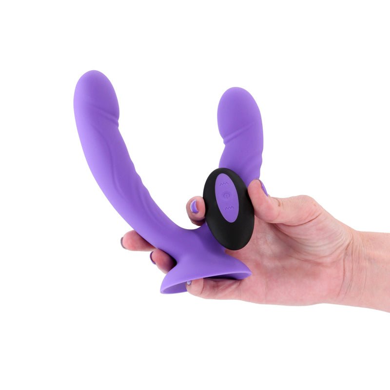 INYA Duet - Purple - Purple USB Rechargeable Vibrating Double Dildo with Wireless Remote - Silk and Sin