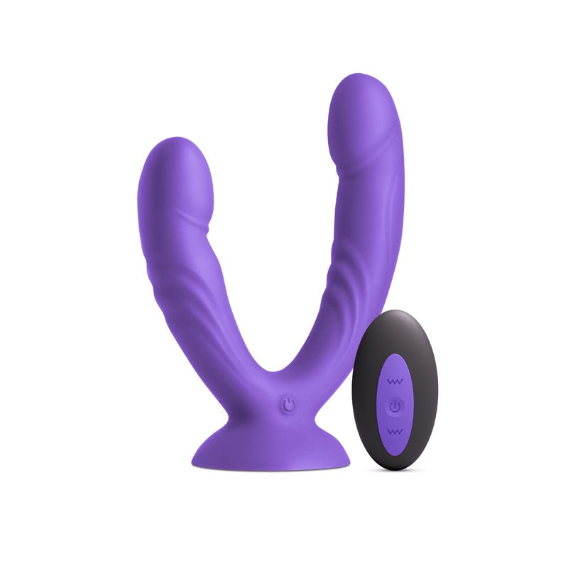 INYA Duet - Purple - Purple USB Rechargeable Vibrating Double Dildo with Wireless Remote - Silk and Sin