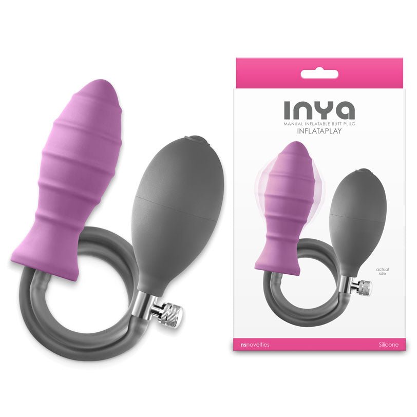 INYA InflataPlay - Pink - Pink 10.5 cm Inflatable Butt Plug - Silk and Sin