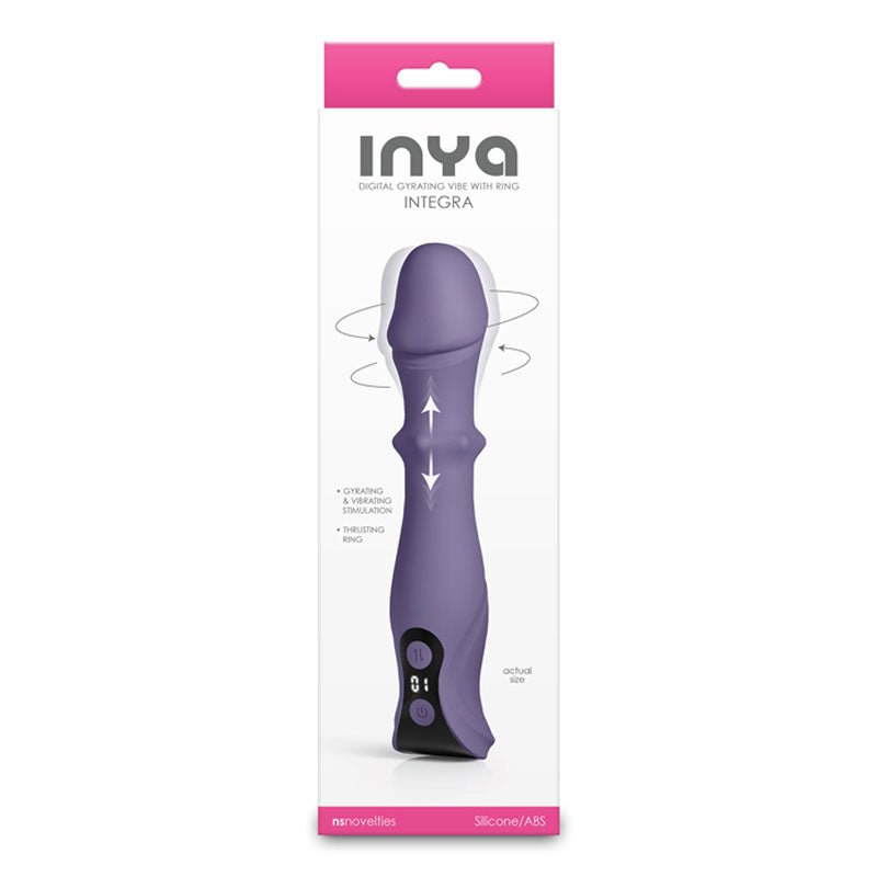 INYA Integra - Gray - Grey 18.2 cm USB Rechargeable Vibrator with Sliding Ring Shaft - Silk and Sin