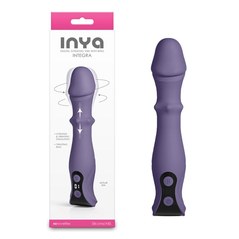 INYA Integra - Gray - Grey 18.2 cm USB Rechargeable Vibrator with Sliding Ring Shaft - Silk and Sin