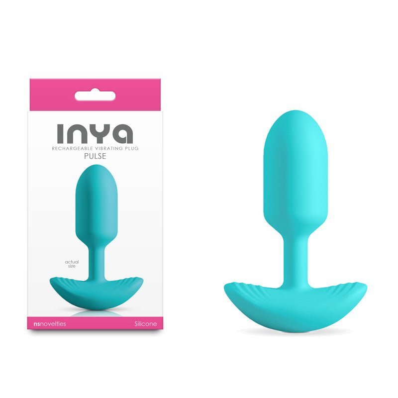 INYA Pulse - Teal - Teal 11 cm USB Rechargeable Vibrating Butt Plug - Silk and Sin
