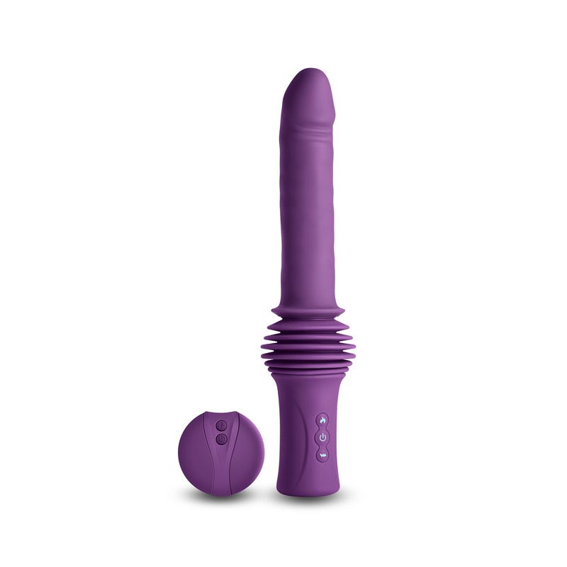 INYA Super Stroker - Purple - Purple 36.8 cm USB Rechargeable Thrusting Vibrator with Remote Control & Stand - Silk and Sin