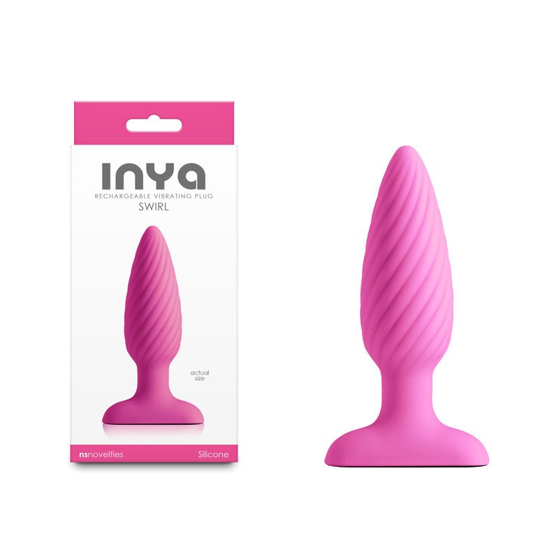 INYA Swirl - Pink - Pink 10.7 cm USB Rechargeable Vibrating Butt Plug - Silk and Sin