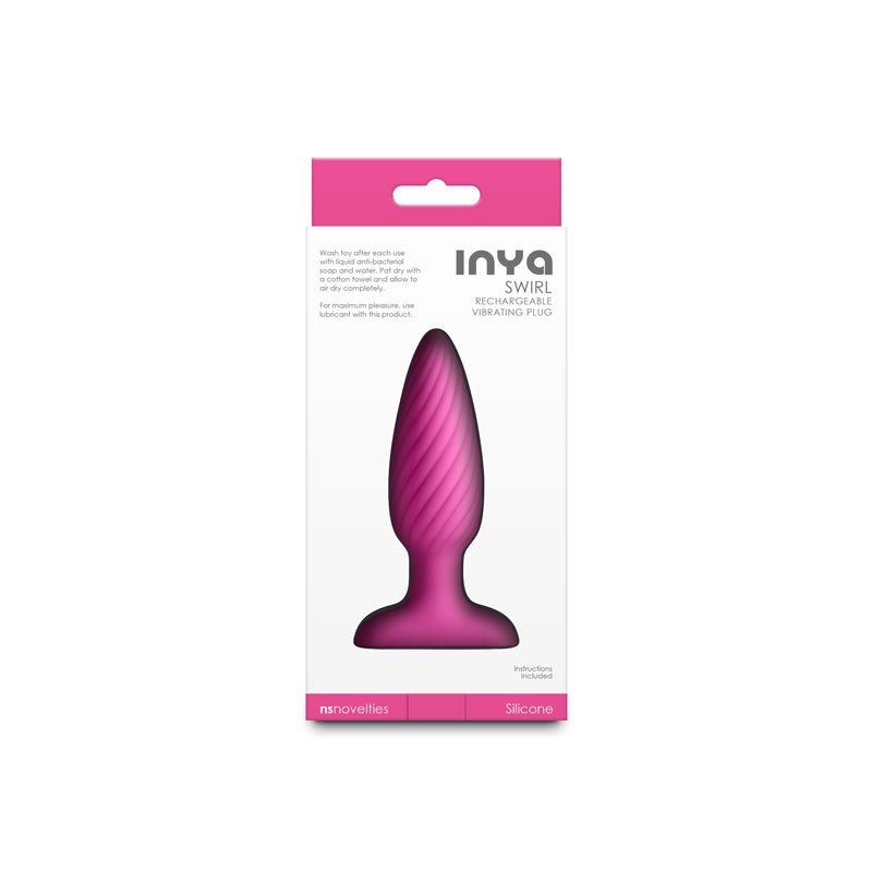 INYA Swirl - Pink - Pink 10.7 cm USB Rechargeable Vibrating Butt Plug - Silk and Sin