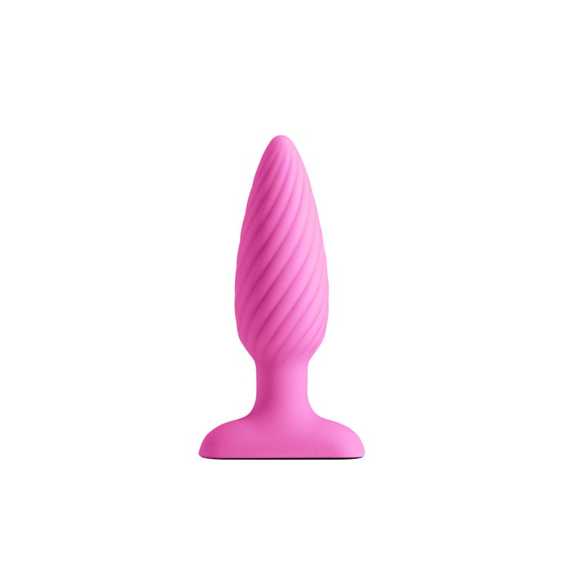 INYA Swirl - Pink - Pink 10.7 cm USB Rechargeable Vibrating Butt Plug - Silk and Sin