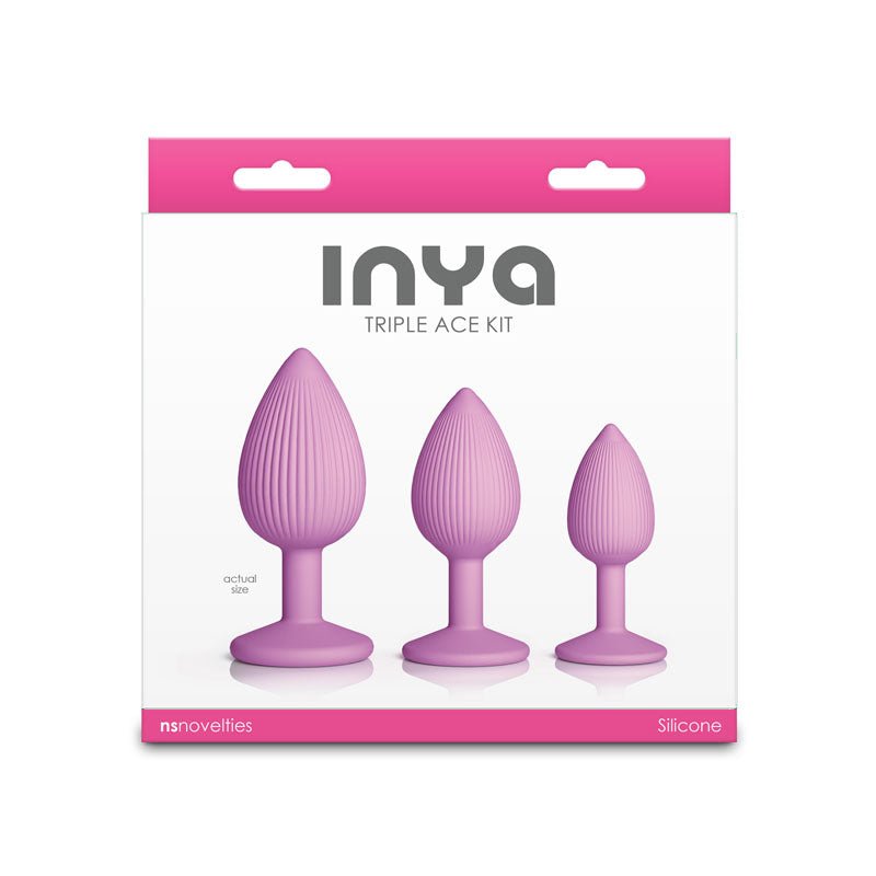 INYA Triple Ace Kit - Blush - Pink Butt Plugs - Set of 3 Sizes - Silk and Sin
