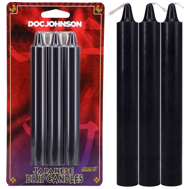 Japanese Drip Candles - Black - Black 3-Pack - Silk and Sin