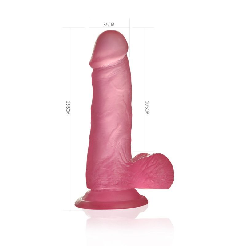 Jelly Studs 6in Crystal Dildo Small Pink - Silk and Sin