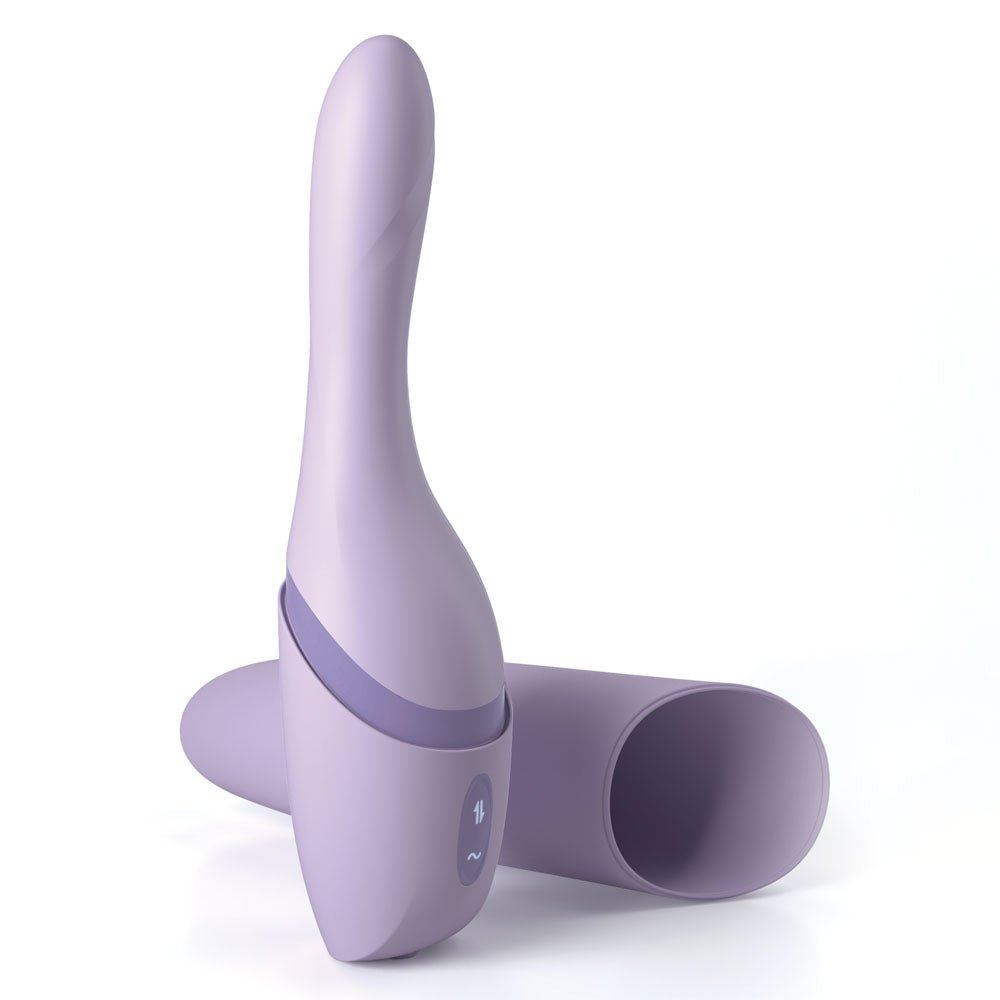 JimmyJane Hello Bang - Purple 27 cm USB Rechargeable Warming & Thrusting Vibrator - Silk and Sin