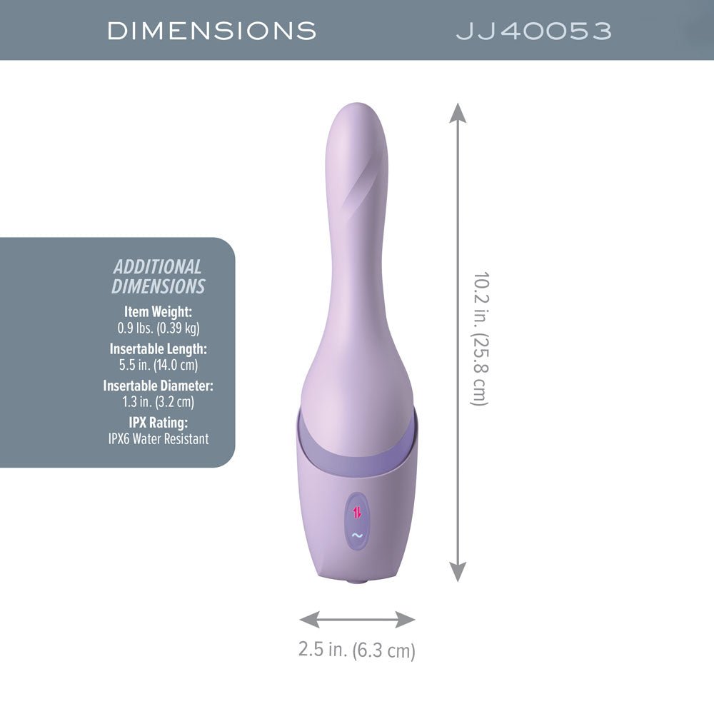 JimmyJane Hello Bang - Purple 27 cm USB Rechargeable Warming & Thrusting Vibrator - Silk and Sin