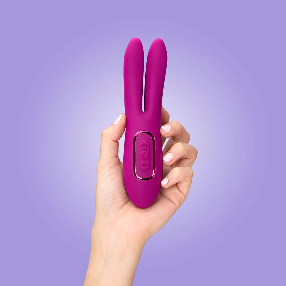 JimmyJane Solis Ascend 2 PRO - Purple 16 cm USB Rechargeable Dual Tip Stimulator - Silk and Sin
