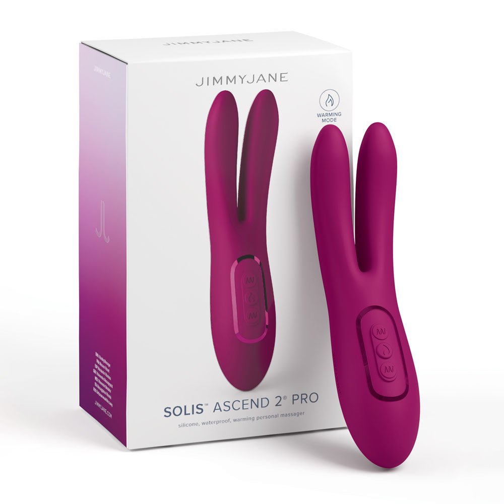JimmyJane Solis Ascend 2 PRO - Purple 16 cm USB Rechargeable Dual Tip Stimulator - Silk and Sin