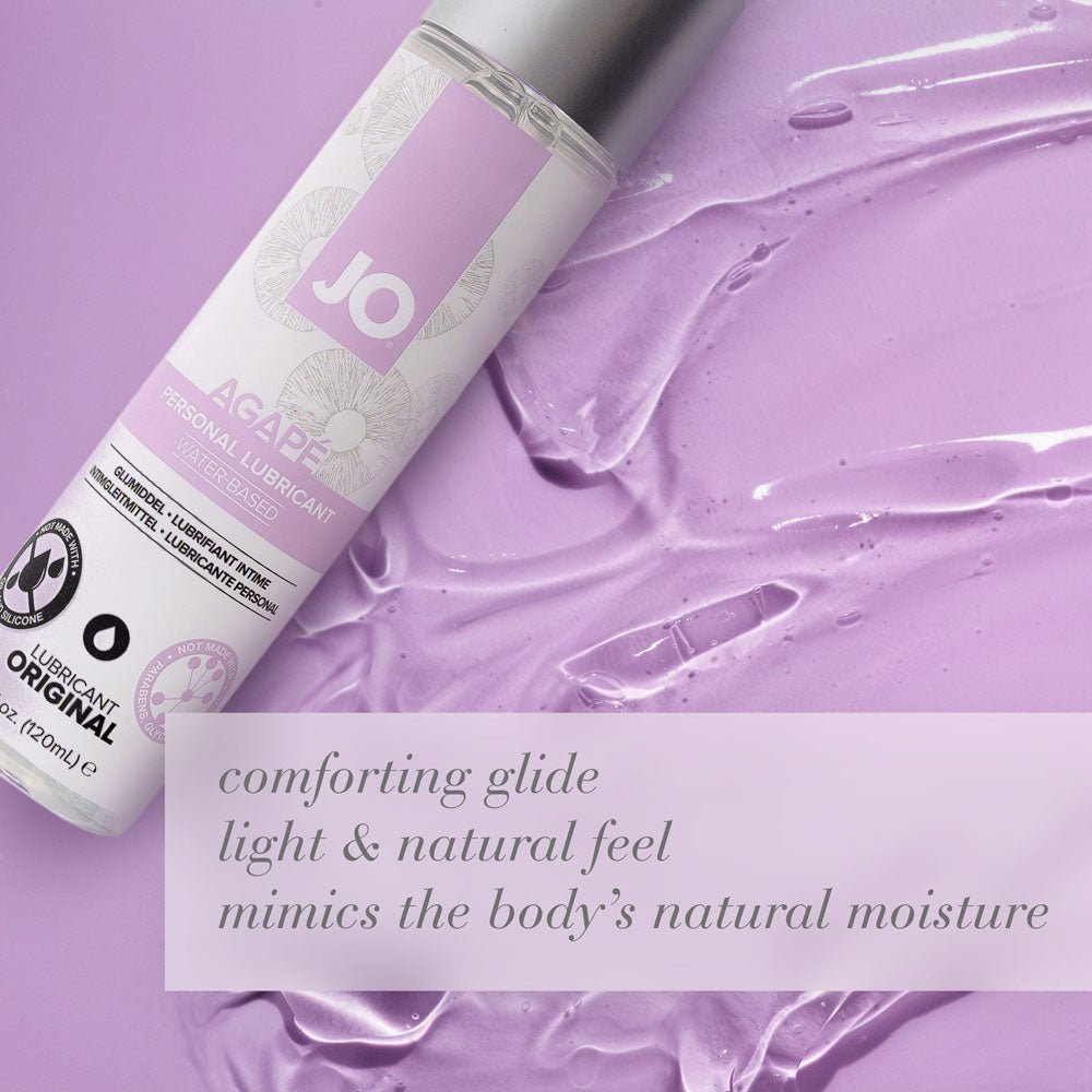 JO Agape Original Lube - 60 mL - Water Based Lubricant for Sensitive Skin - 60 ml Bottle - Silk and Sin