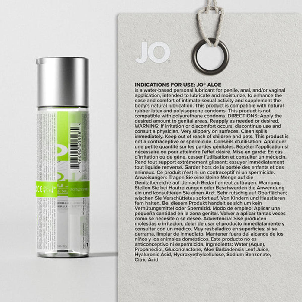 JO Aloe - 60ml - Water Based Lubricant with Aloe - 60 ml Bottle - silkandsin