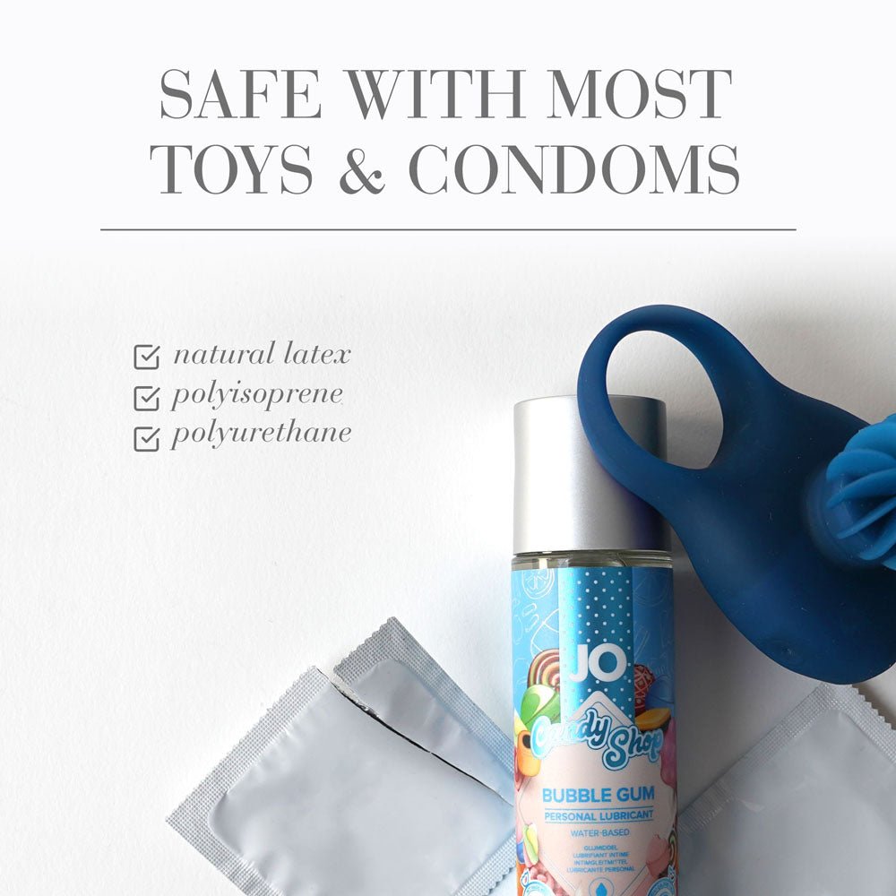JO Candy Shop Bubblegum Lube - 60 mL - Bubblegum Flavoured Water Based Lubricant - 60 ml Bottle - Silk and Sin