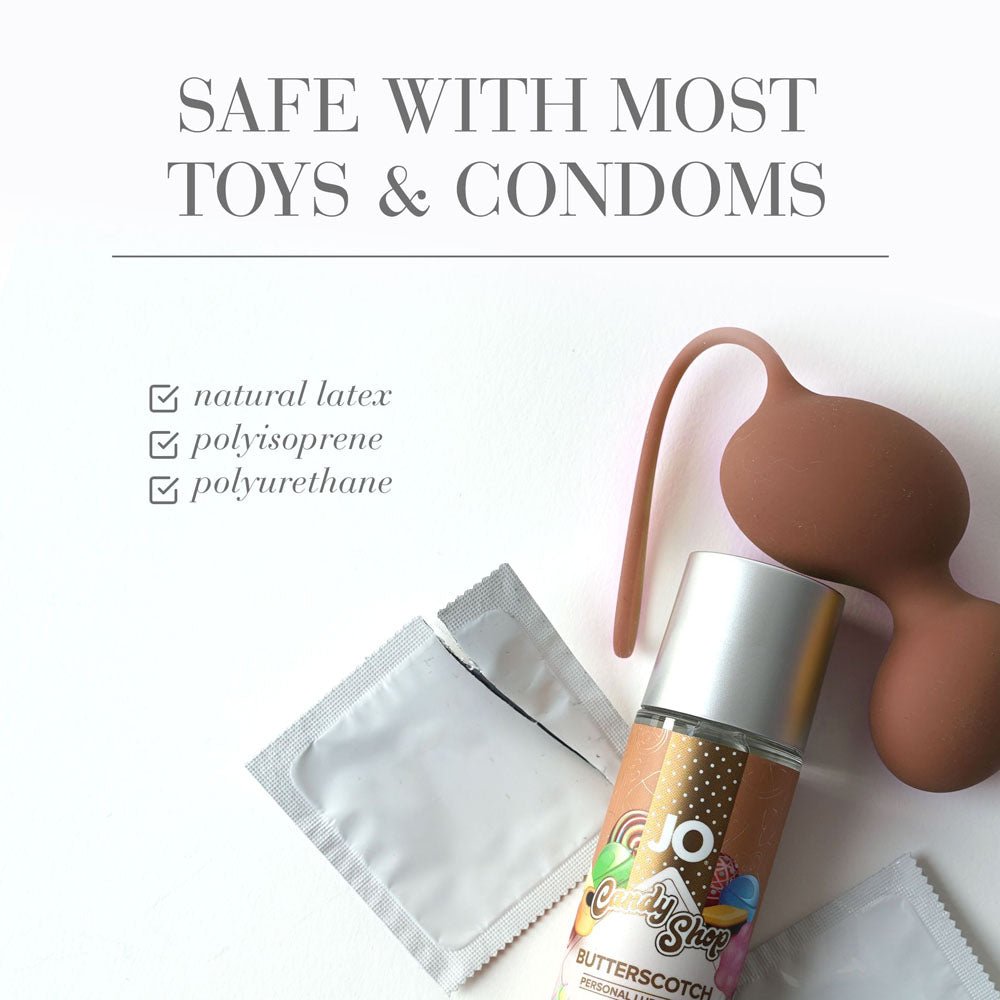 JO Candy Shop Butterscotch Lube - 60 mL - Butterscotch Flavoured Water Based Lubricant - 60 ml Bottle - Silk and Sin