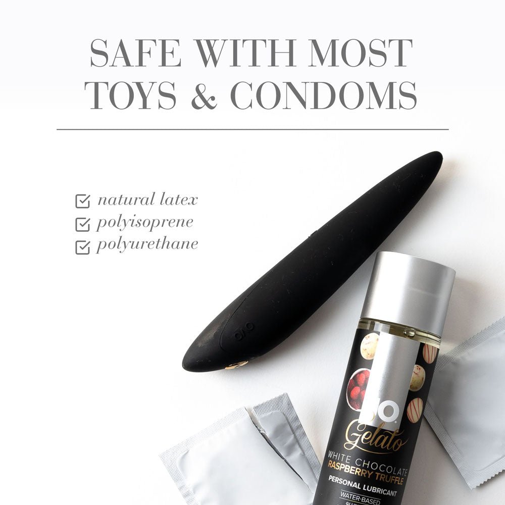 JO Gelato White Chocolate Raspberry Lube - 30 mL - White Chocolate Raspberry Flavoured Water Based Lubricant - 30 ml Bottle - Silk and Sin