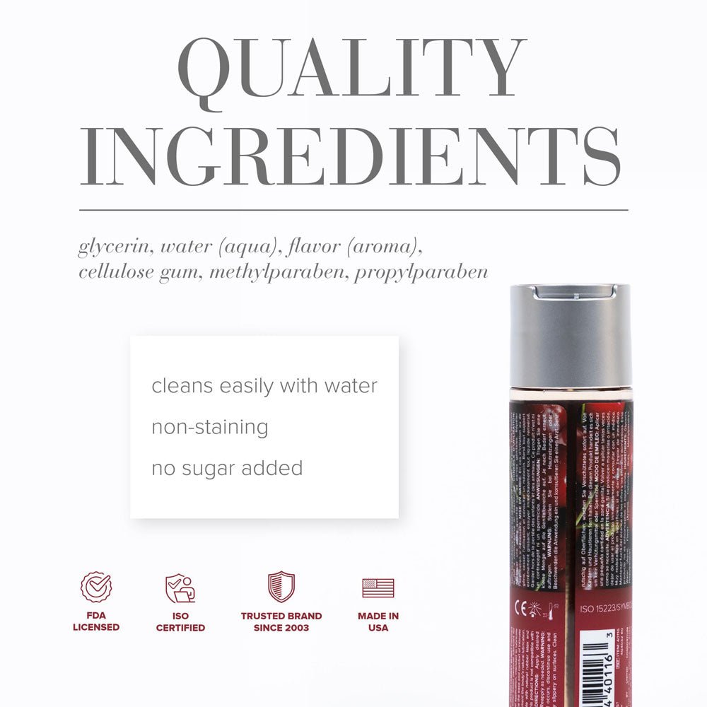 JO H2O Cherry Burst Lube - 120 mL - Cherry Flavoured Water Based Lubricant - 120 ml Bottle - Silk and Sin