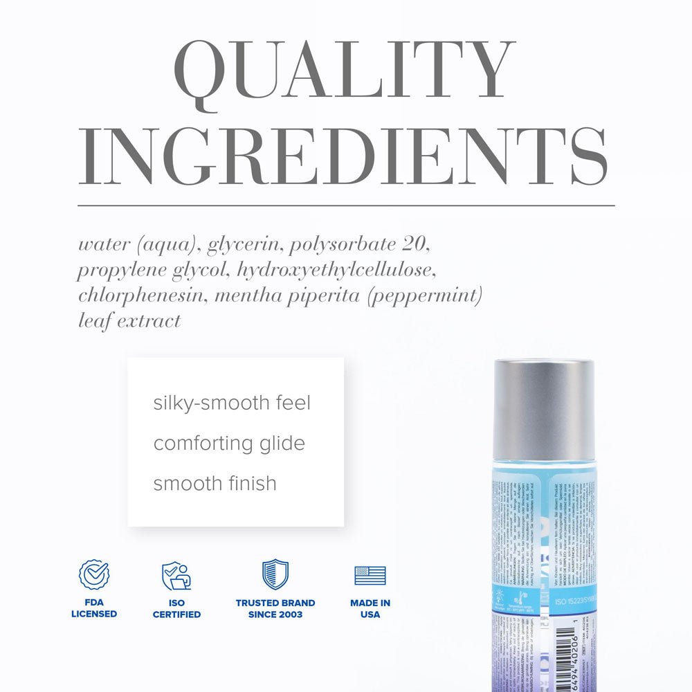 JO H2O Cooling Lube - 60 mL - Water Based Cooling Lubricant - 60 ml Bottle - Silk and Sin