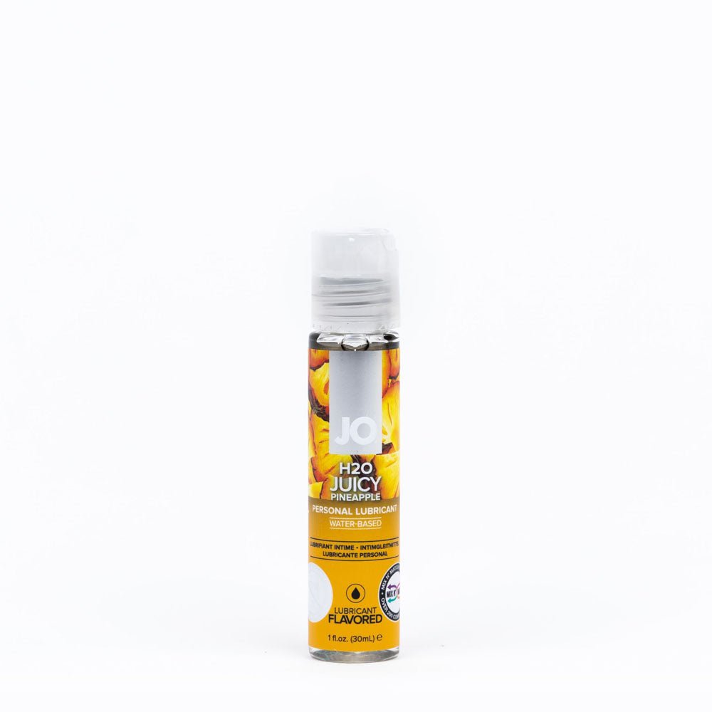 JO H2O Juicy Pineapple Lube - 30 mL - Pineapple Flavoured Water Based Lubricant - 30 ml Bottle - Silk and Sin
