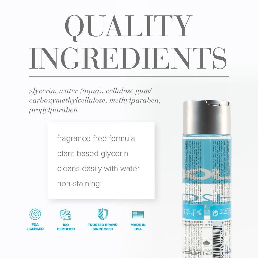 JO H2O Original Lube - 240 mL - Water Based Lubricant - 240 ml Bottle - Silk and Sin