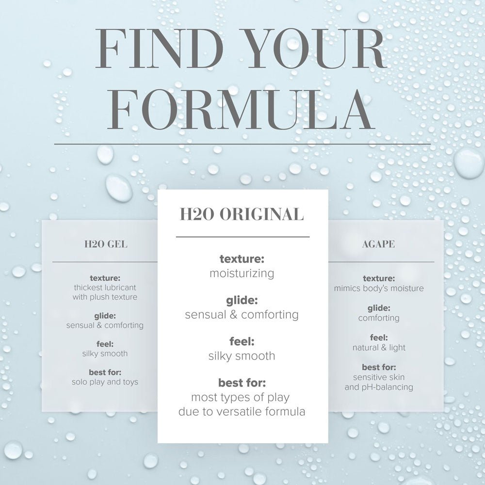 JO H2O Original Lube - 240 mL - Water Based Lubricant - 240 ml Bottle - Silk and Sin