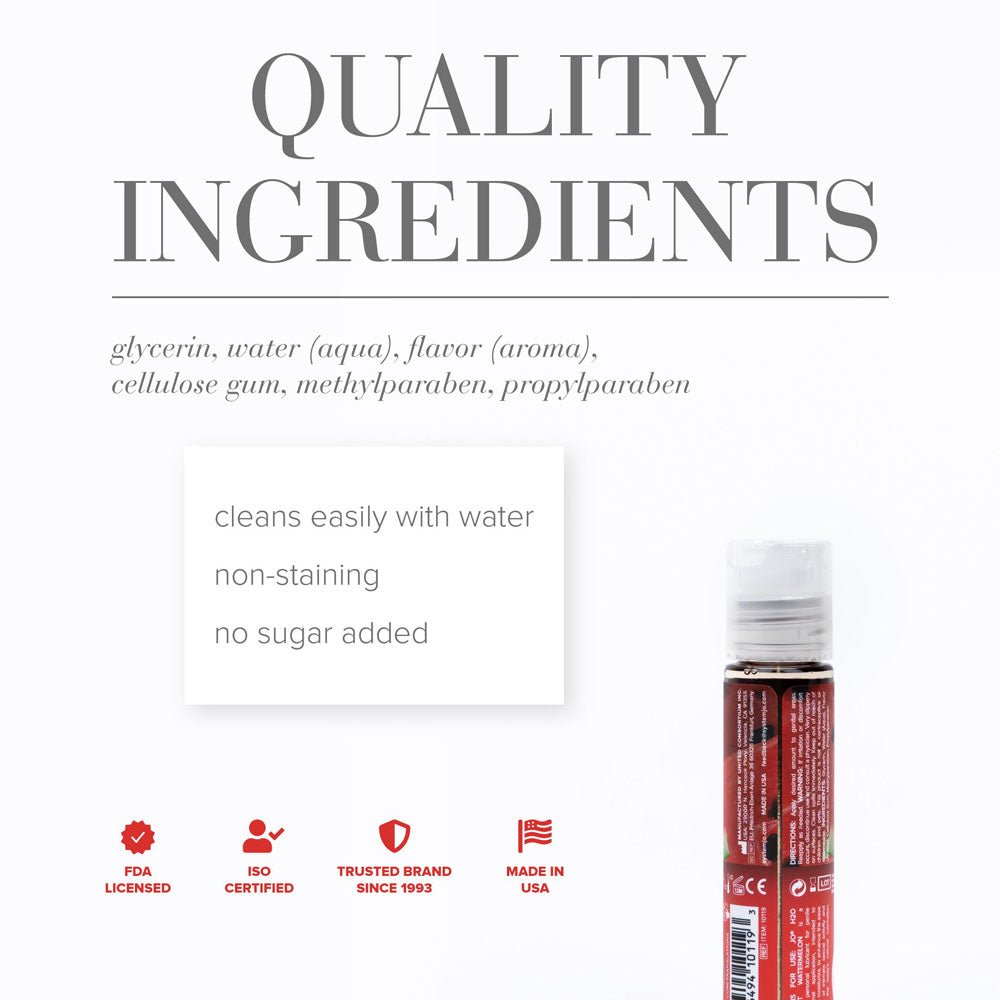 JO H2O Succulent Watermelon Lube - 30 mL - Watermelon Flavoured Water Based Lubricant - 30 ml Bottle - Silk and Sin