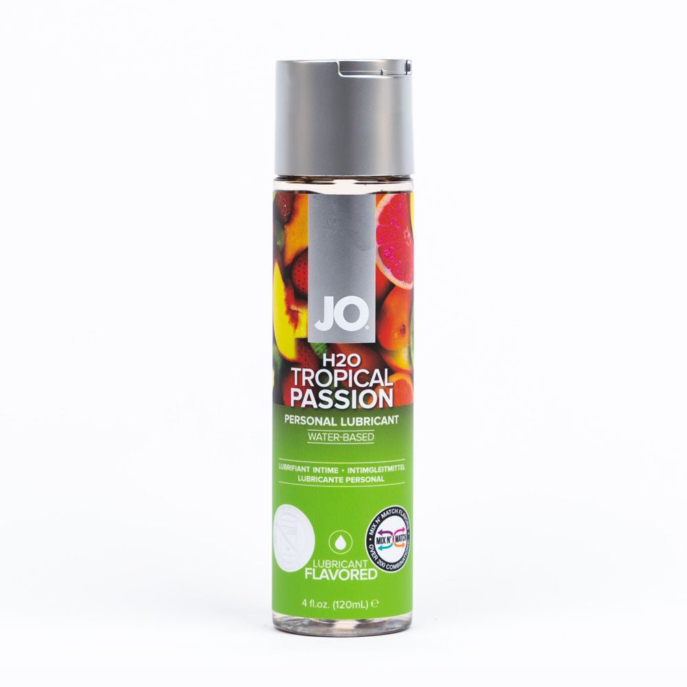 JO H2O Tropical Passion Lube - 120 mL - Tropical Flavoured Water Based Lubricant - 120 ml Bottle - Silk and Sin