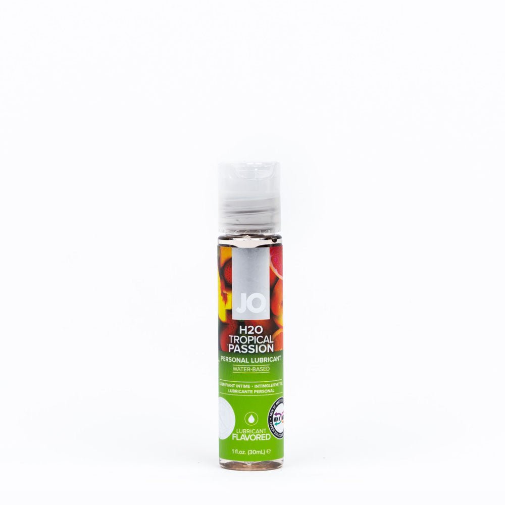 JO H2O Tropical Passion Lube - 30 mL - Tropical Flavoured Water Based Lubricant - 30 ml Bottle - Silk and Sin