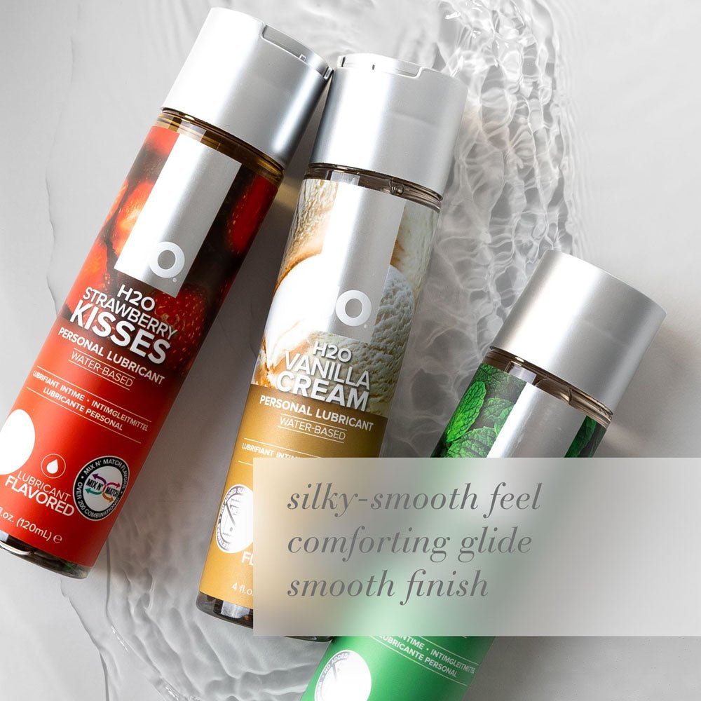 JO H2O Vanilla Cream Lube - 120 mL - Vanilla Flavoured Water Based Lubricant - 120 ml Bottle - Silk and Sin