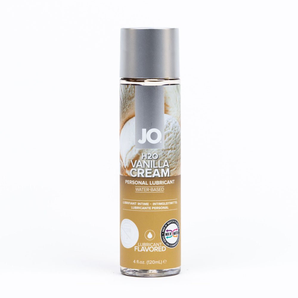 JO H2O Vanilla Cream Lube - 120 mL - Vanilla Flavoured Water Based Lubricant - 120 ml Bottle - Silk and Sin