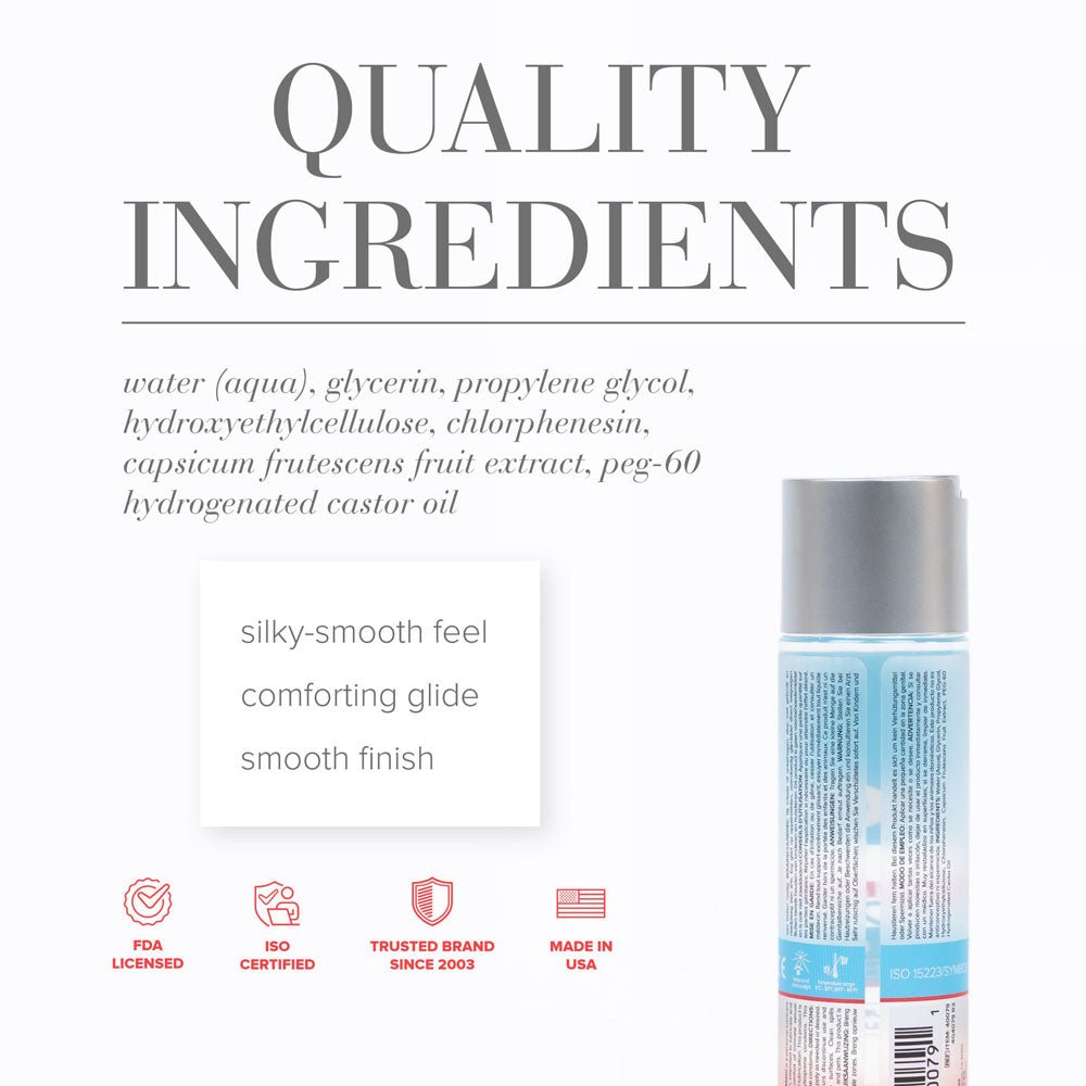 JO H2O Warming Lube - 120 mL - Water Based Warming Lubricant - 120 ml Bottle - Silk and Sin