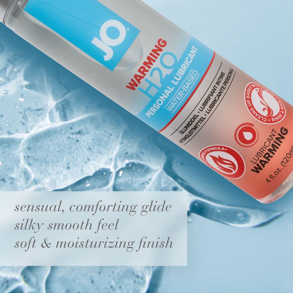 JO H2O Warming Lube - 120 mL - Water Based Warming Lubricant - 120 ml Bottle - Silk and Sin