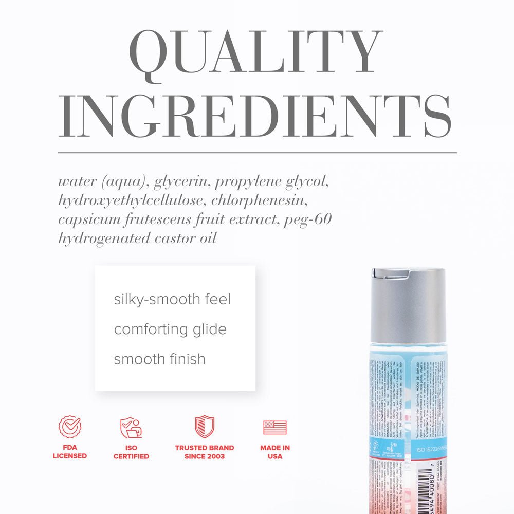JO H2O Warming Lube - 60 mL - Water Based Warming Lubricant - 60 ml Bottle - Silk and Sin
