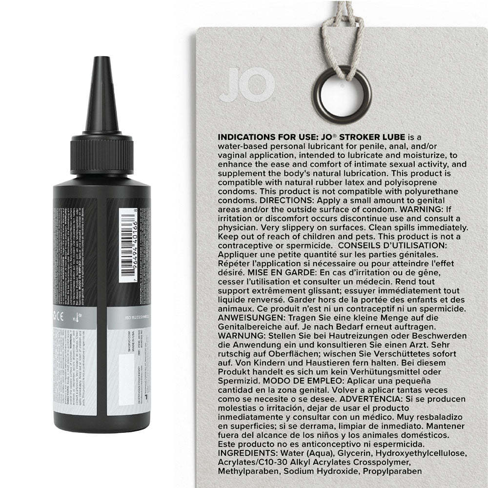 JO Stroker Lube - 120 ml - Water Based Stroker Lubricant - 120 ml Bottle - silkandsin