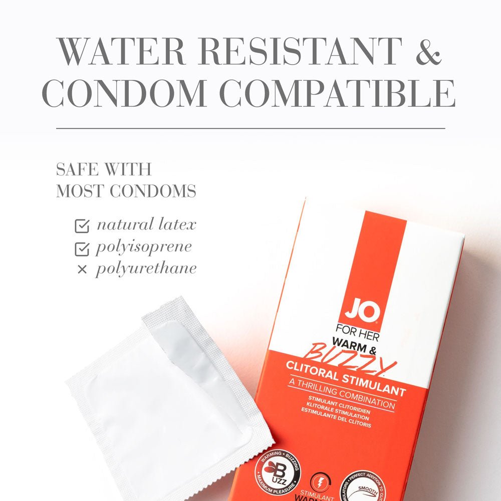 JO Warm & Buzzy Clitoral Stimulant - 10 mL - Warming Clitoral Stimulation Gel - 10 ml Tube - silkandsin