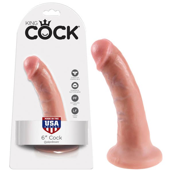 King Cock 6'' Cock - Flesh 15.2 cm (6'') Dong - silkandsin