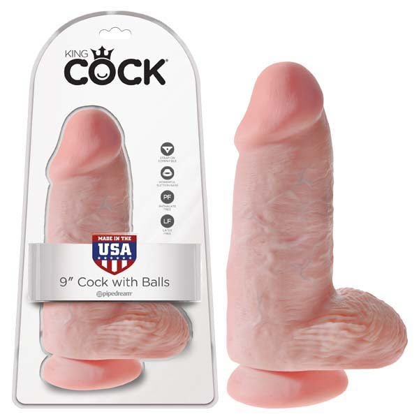 King Cock Chubby - Flesh 22.9 cm (9'') Dong - silkandsin