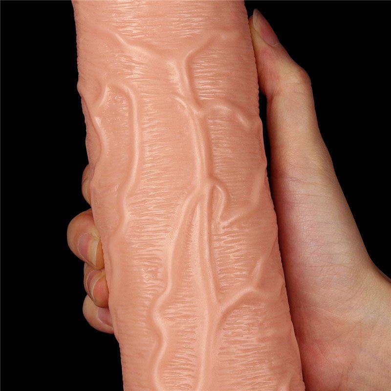 King Size 11'' Realistic Dildo - Flesh 28 cm Dong - Silk and Sin