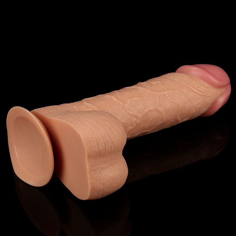 King Size 9'' Realistic Dildo - Flesh 23 cm Dong - Silk and Sin