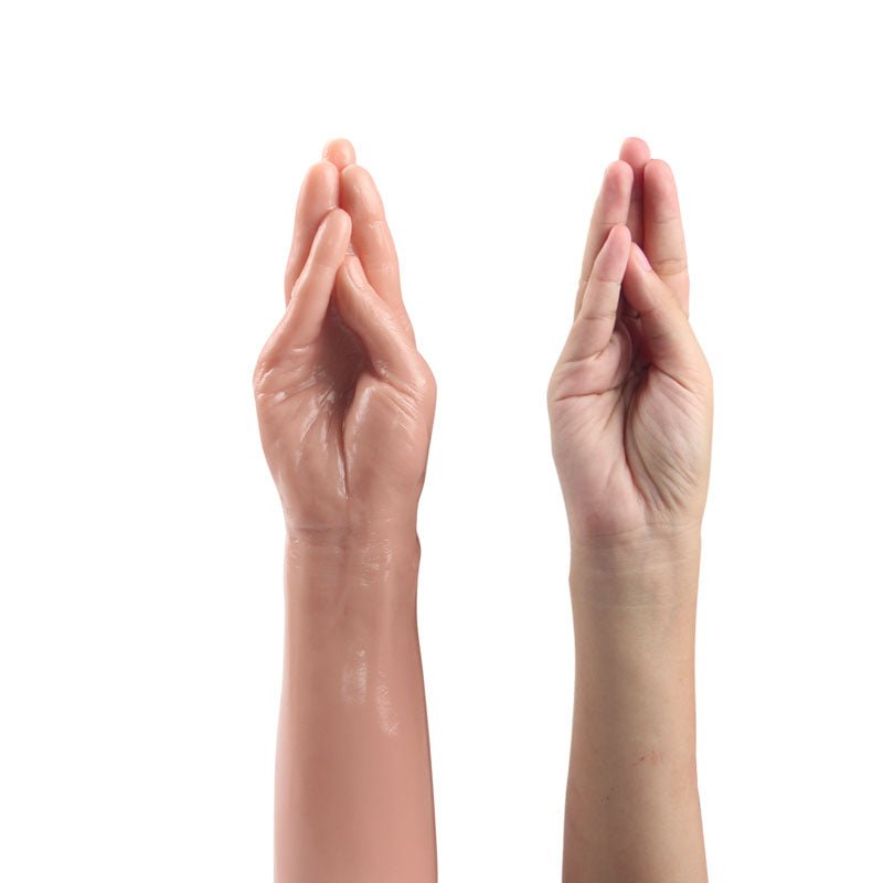 King Sized 13.5'' Realistic Magic Hand - Flesh 36 cm Hand Dildo - Silk and Sin