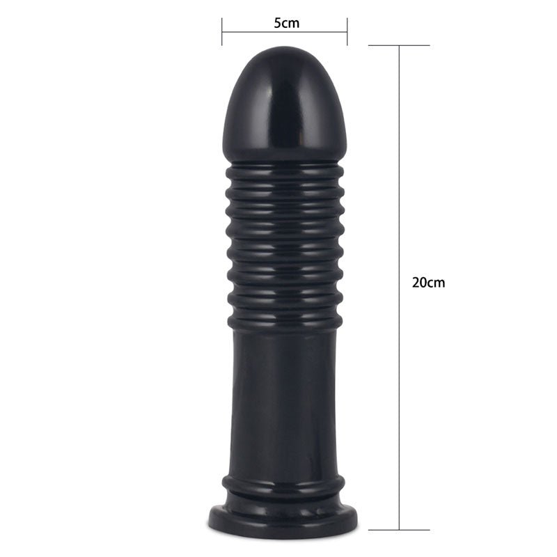 King Sized 8'' Anal Bumper - Black 22.5 cm Mega Butt Plug - Silk and Sin
