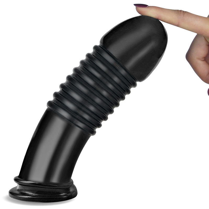 King Sized 8'' Anal Bumper - Black 22.5 cm Mega Butt Plug - Silk and Sin