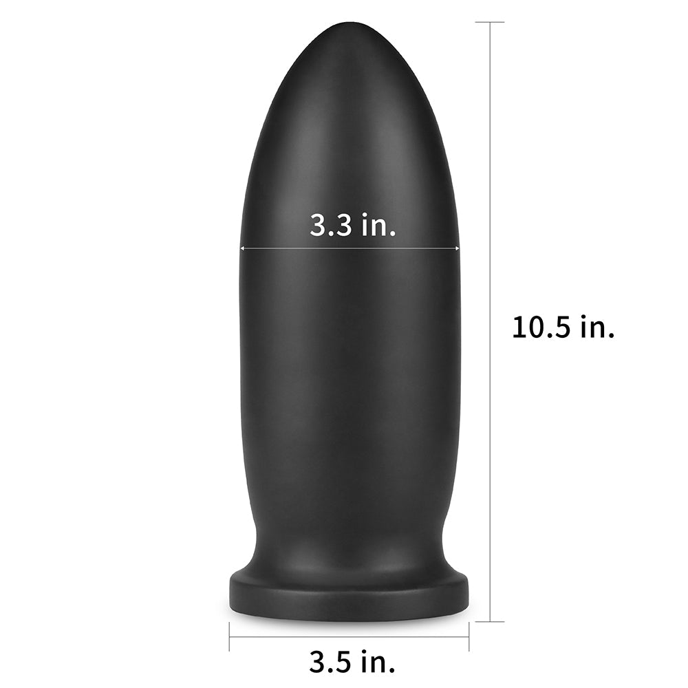 King Sized Anal Bomber - Black 23 cm (9'') Mega Anal Plug - Silk and Sin