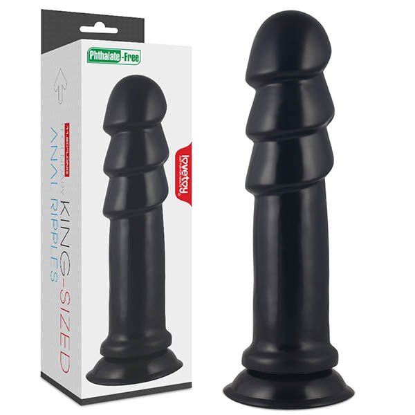 King Sized Anal Ripples - Black 28.5 cm (11.5'') Mega Anal Plug - Silk and Sin