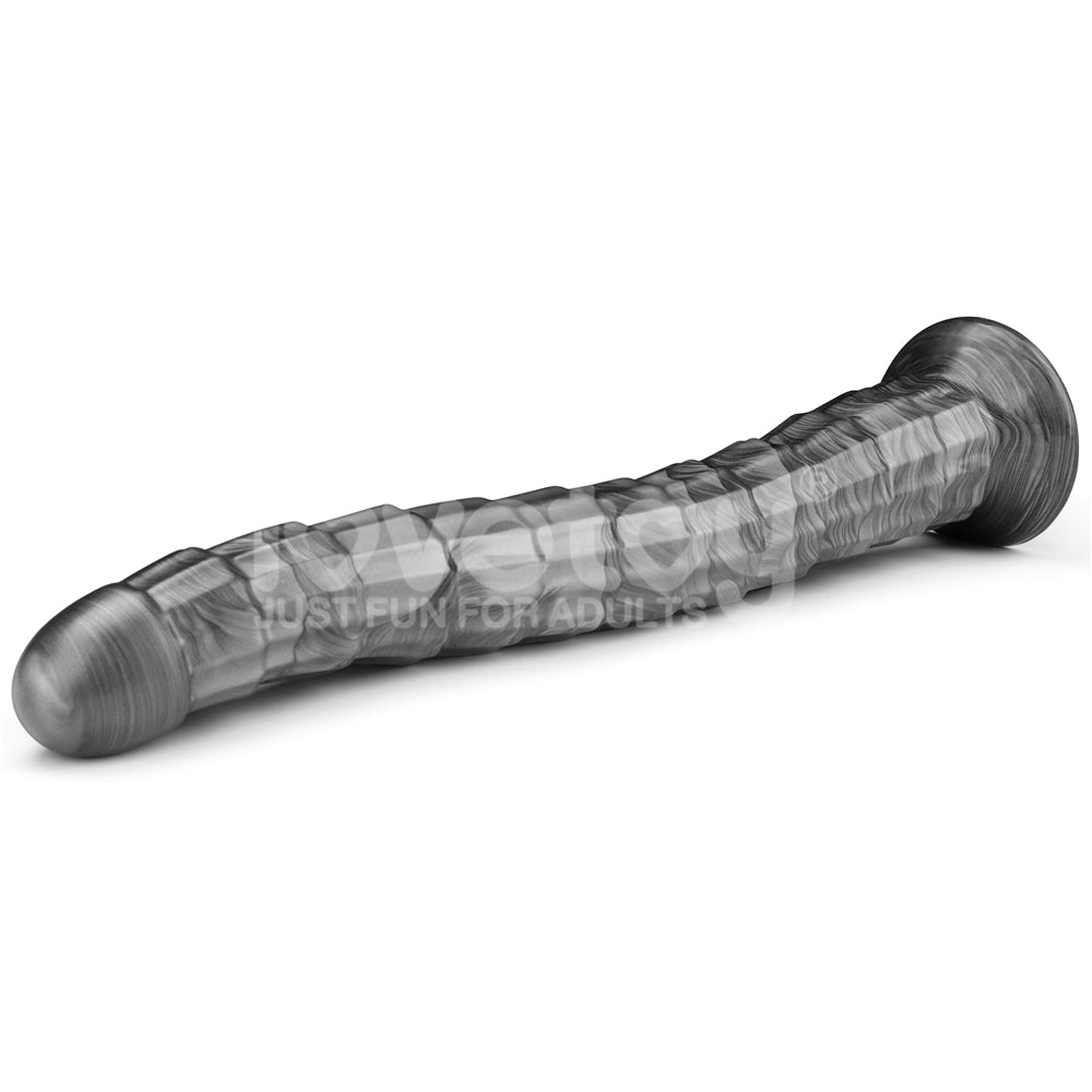 King Sized Vibrating Vibrax Slider - Grey 36.8 cm (14.5'') USB Rechargeable Vibrating Dildo - Silk and Sin